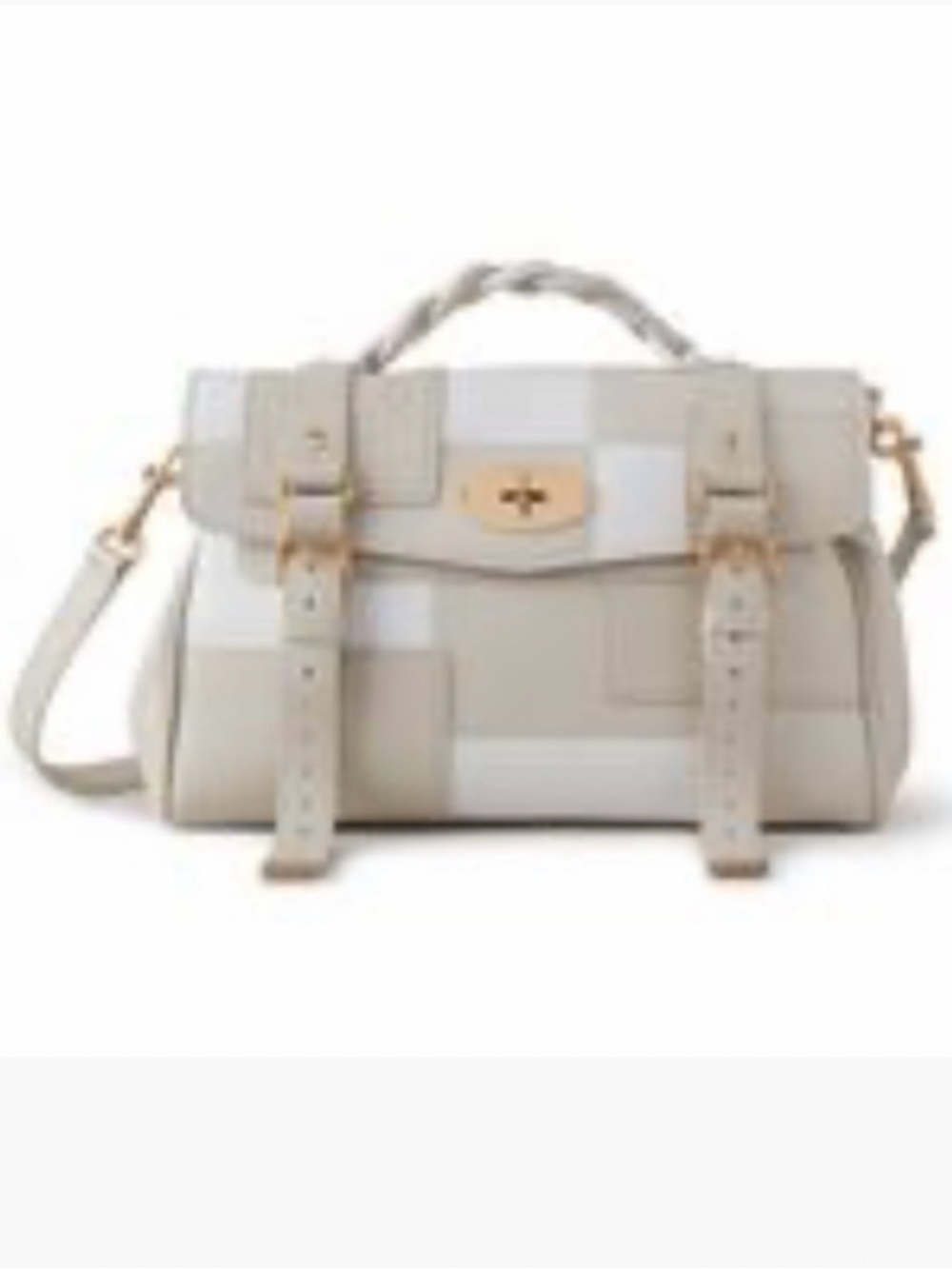 Rare Mulberry Alexa white and chalk leather patchwork satchel